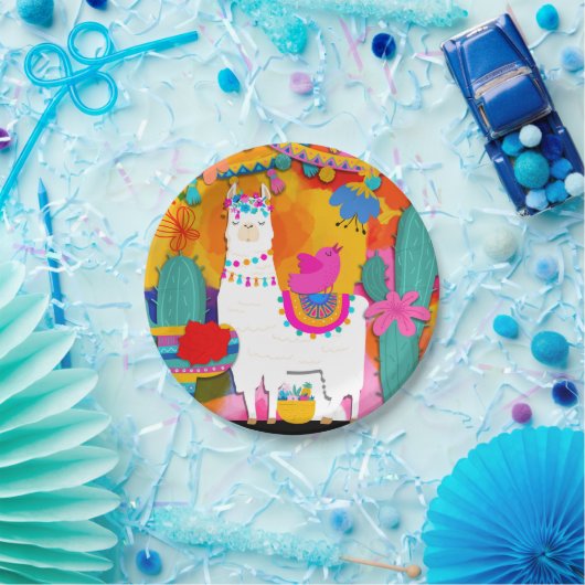 Fiesta Llama Cinco De Mayo Verjaardagsfeest Papieren Bordje (Feest)