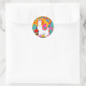 Fiesta Llama Cinco De Mayo Verjaardagsfeestje Ronde Sticker (Tas)