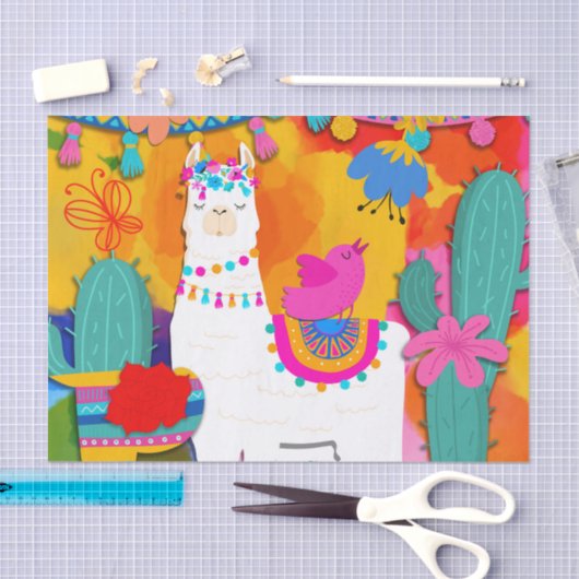Fiesta Llama Cinco De Mayo Verjaardagsfeestje Tissuepapier (Craft)
