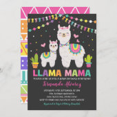 Fiesta Llama Girl Baby shower/Cactus Alpaca Kaart (Voorkant / Achterkant)