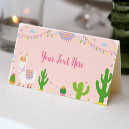 Fiesta Llama Leuk Meisje Verjaardag Plaats Kaart Plaatskaartje