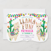Fiesta Llama Leuke verjaardagsfeestje Uitnodiging (Voorkant)