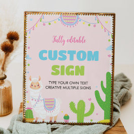 Fiesta Llama Verjaardagsfeest Tafelbord Poster