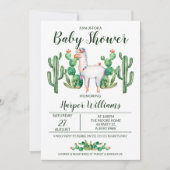 Fiesta Llama Waterverf Baby shower uitnodiging (Voorkant)