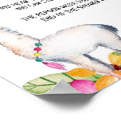 Fiesta Llama zeg niet dat Baby shower game Poster (Hoek)