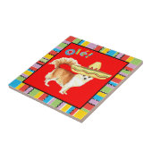 Fiesta Long Coat Chihuahua Tegeltje (Zijkant)