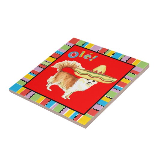 Fiesta Long Coat Chihuahua Tegeltje (Zijkant)