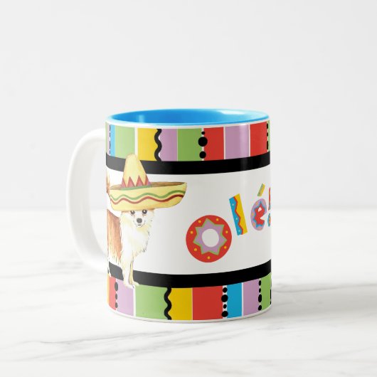 Fiesta Long Coat Chihuahua Tweekleurige Koffiemok (Voorkant links)