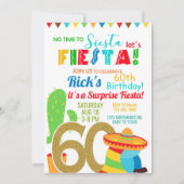 Fiesta man / mannelijke 60e verjaardag uitnodiging (Voorkant)