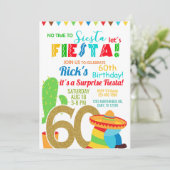 Fiesta man / mannelijke 60e verjaardag uitnodiging (Staand voorkant)