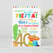 Fiesta man / mannelijke uitnodiging voor 40e verja (Staand voorkant)
