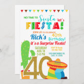 Fiesta man / mannelijke uitnodiging voor 40e verja (Voorkant / Achterkant)