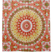 Fiesta Mandala Patroon in rood, geel en groen Douchegordijn (Voorkant)