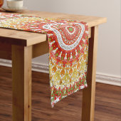 Fiesta Mandala Patroon in rood, geel en groen Lange Tafelloper (Voorbeeld)