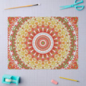 Fiesta Mandala Patroon in rood, geel en groen Tissuepapier (Craft)