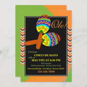 Fiesta Maracas Invitation Kaart (Voorkant / Achterkant)