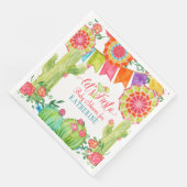 Fiesta Margarita Baby shower Waterverf Cactus Servet (Hoek)