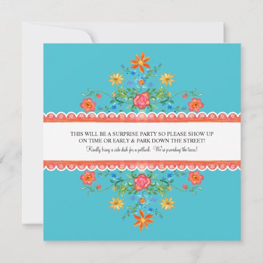 Fiesta Margarita Cactus 30e verjaardag Banner Kaart (Achterkant)