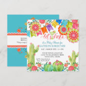 Fiesta Margarita Cactus Baby Jongen Douche Banner Kaart (Voorkant / Achterkant)