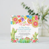 Fiesta Margarita Cactus Baby Jongen Douche Banner Kaart (Staand voorkant)