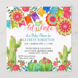 Fiesta Margarita Cactus Baby Jongen Douche Banner  Kaart