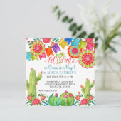 Fiesta Margarita Cactus Cinco de Mayo Party Banner Kaart (Staand voorkant)