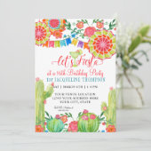 Fiesta Margarita Cactus Foto Sweet 16th Birthday Kaart (Staand voorkant)