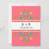 Fiesta Margarita Floral Cactus Art Couples Shower Kaart (Achterkant)