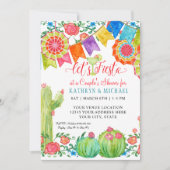 Fiesta Margarita Floral Cactus Art Couples Shower Kaart (Voorkant)