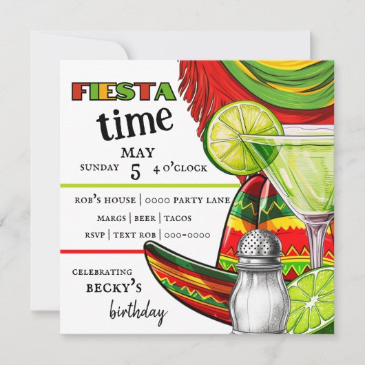 Fiesta Margarita | | LIMOEN | Partij Kaart (Voorkant)