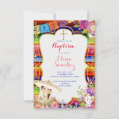 Fiesta Meisje Doop Uitnodigingskaart Kaart (Voorkant)