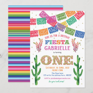 Fiesta, Meisje, Mexicaan, Cactus, Uno, 1e verjaard Kaart