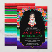 Fiesta meisje verjaardagsuitnodiging kaart (Voorkant / Achterkant)