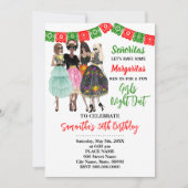 Fiesta Meisjes Nacht Uit Verjaardag Kaart (Voorkant)