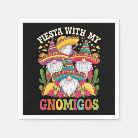 Fiesta met mijn Gnomigos Gnome Cinco de Mayo Servet (Voorkant)