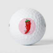 Fiesta met rode hete peper Diva pastel roze Golfballen (Voorkant)