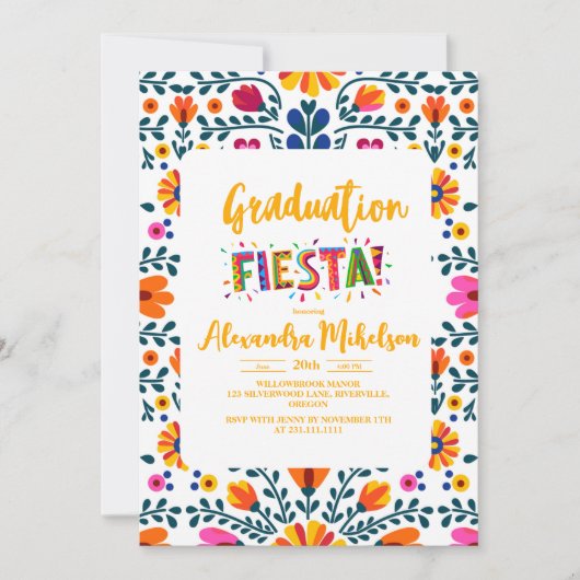 Fiesta Mexicaans Afstuderen Kaart (Voorkant)
