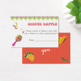 Fiesta Mexicaans Baby shower Diaper Raffle Visitekaartje