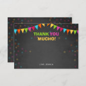 Fiesta Mexicaans bedankkaart verjaardagsfeestje (Voorkant / Achterkant)