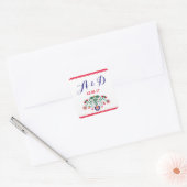 Fiesta Mexicaans Bloemen Ronde Stickers Rood Label (Envelop)