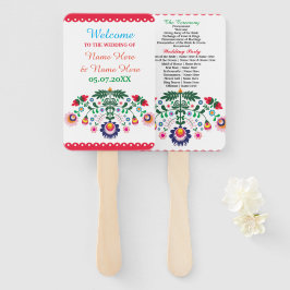 Fiesta Mexicaans Bloemen Trouwprogramma Hand Fan Handwaaier