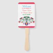 Fiesta Mexicaans Bloemen Trouwprogramma Hand Fan Handwaaier (Voorkant)