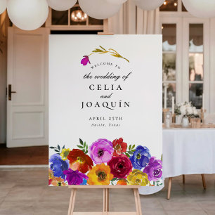 Fiesta Mexicaans Bloemstuk Bruiloft Welkom Bord Poster