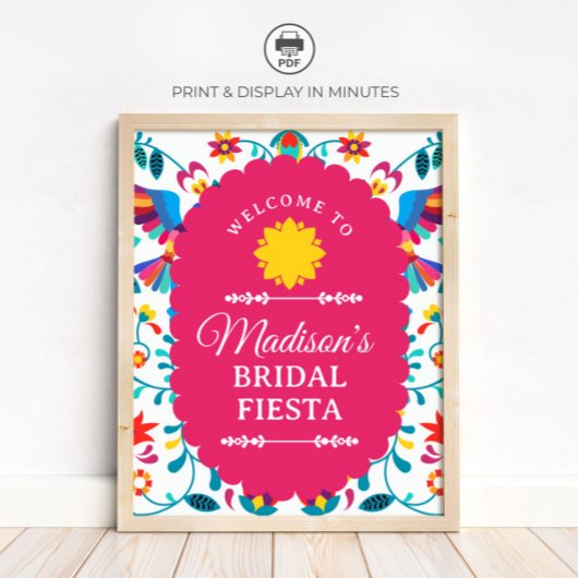 Fiesta Mexicaans Bruiloftsfeest Welkomstbord Poster