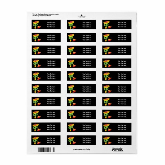 Fiesta Mexicaans Cinco De Mayo Party Adresetikette Etiket (Full Sheet)