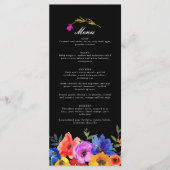 Fiesta Mexicaans Spaans Kleurrijke Bloemen Huwelij Menu (Voorkant)