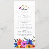 Fiesta Mexicaans Spaans Kleurrijke Bloemen Huwelij Menu (Voorkant)