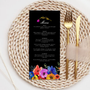 Fiesta Mexicaans Spaans Kleurrijke Bloemen Huwelij Menu