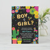 Fiesta Mexicaans thema Geslacht Onthullen Partij Kaart (Staand voorkant)