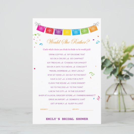 Fiesta Mexicaans Vrijgezellenfeest Game PRINTED (Staand voorkant)